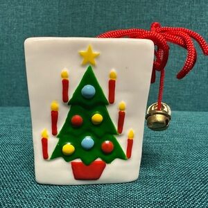 Rare 1985 KURT ADLER Ceramic Gift Bag Ornament W/bells Christmas Tree 10 Avail